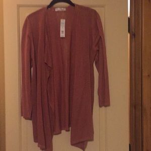 August silk NWT size large Baked Earth cardigan